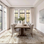 FMFUNCTEX 10x12 Washable Abstract Area Rug Brown Beige Neutral Modern Large Non Slip Carpet for Living Room Bedroom Soft Accent Low Pile Indoor Mat Accent Throw Rug for Dining Kitchen Office Nursery