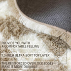 4x6 Area Rugs for Living Room Bedroom, Soft Fluffy Shaggy Bedside Rug, Indoor Floor Carpet for Kids Playroom, Dorms, Nursery Rooms, Home Decor (Camel & White 4'x6')