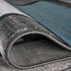 Rugshop Contemporary Modern Boxes for Home Office,Living Room,Bedroom,Kitchen Non Shedding Area Rug 3'3" x 5' Blue/Gray