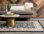 Unique Loom Sialk Hill Collection Area Rug - Washington (6' 1" x 9' Rectangle Black/Gray)