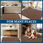 OLANLY Dog Door Mat for Muddy Paws 24x16, Absorbs Moisture and Dirt, Absorbent Non-Slip Washable Doormat, Quick Dry Chenille Mud Mat for Dogs, Entry Indoor Entryway Carpet for Inside Floor, Mocha