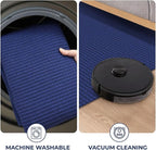 KOZYFLY Washable Area Rug 6x9 ft Rubber Backed Non Slip Rugs for Living Room Braided Cotton Bedroom Rug Woven Office Rugs Indoor Floor Carpets for Dining Bedroom Living Room, Royal Blue/Navy