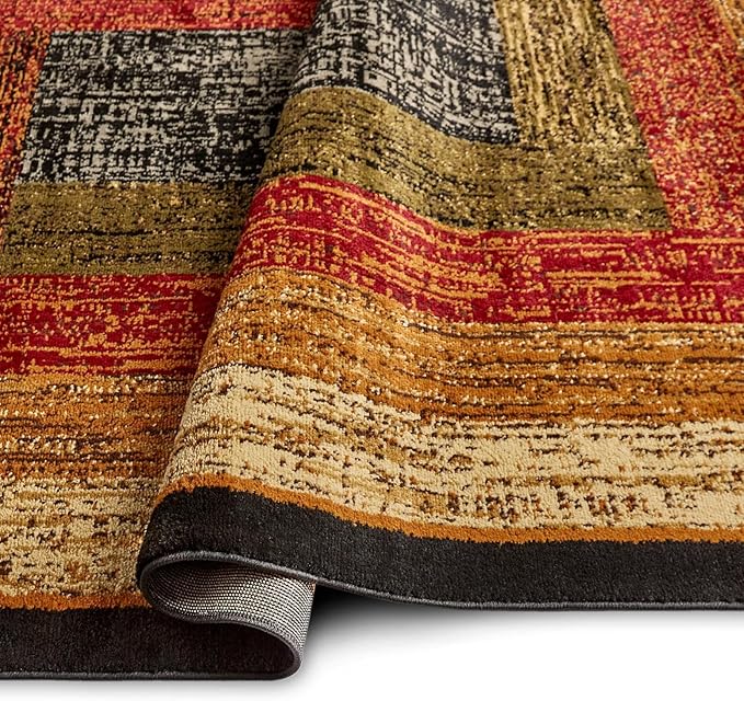 Home Dynamix Royalty Vega Contemporary Geometric Area Rug, Black/Brown, 9'2"x12'6"