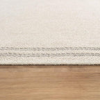 Easy Jute Rugs 4x6 Bordered Bone Color Living Room Indoor Outdoor Area Rug for Patio and Kitchen Rug High Traffic Washable Easy to Clean Solid Boho Woven Design Outside Carpet (4 x 6)
