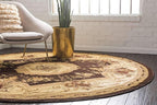 Unique Loom Versailles Collection Traditional Classic Floral Motif Area Rug (6' 0 x 6' 0 Round, Brown/ Ivory)