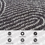Rugshop Circles Arch Shag Area Rug Anthracite Dark Gray 2' x 3' Ideal for Entryways, Kitchens, or Small Spaces