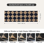 Lahome Checkered Easy Jute Runner Rug, 2x6 Kitchen Mats for Floor Washable Entryway Runner, Checkerboard Black Indoor Outdoor Carpet for Hallway 6ft Entry Laundry