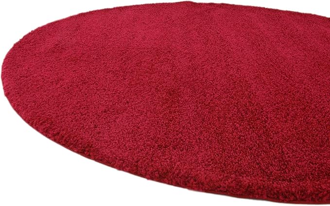 Unique Loom Solo Collection Area Rug - Calabasas (6' 1" Round, Red)