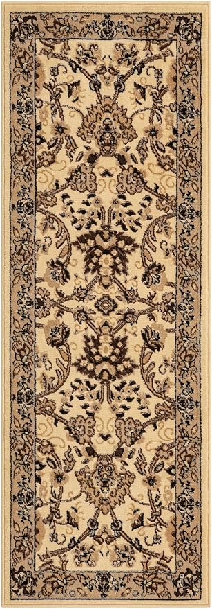 Unique Loom Sialk Hill Collection Area Rug - Washington (2' 2" x 6' 1" Runner Ivory/Black)