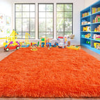 Area Rugs for Living Room, Soft Shaggy Carpets for Living Room, Fuzzy Rugs for Kids' Room, Perfect Decor for Modern Home Orange 6x9 Feet