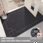 BEQHAUSE Door Mat 36" x 60", Non-Slip Door Mats Indoor Entryway Rugs Washable Low-Profile Absorbent and Stain Resist Floor Mats, Dog Door Mat for Front Back Door, Muddy Wet Shoes & Paws, Dark Grey