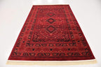 Unique Loom Tekke Collection Area Rug - Sheibani (5' 3" x 8' Rectangle, Red/ Black)