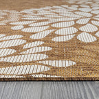 Beverly Rug Outdoor Rug 6x9 Modern Exotic Tropical Leaf Area Rugs for Indoor and Outdoor Patio Deck Porch Garden Water Resistant Washable Outside Carpet (6 x 9 Wooden)