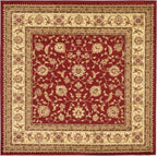 Unique Loom Voyage Collection Traditional Oriental Classic Intricate Design Area Rug (8' 0 x 8' 0 Square, Red/Gold)