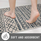 KUTA Area Rug 5x7 Light Brown Black, Washable Boho Large Living Room Moroccan Rugs Non-Slip, Ultra Soft Geometric Traditional Farmhouse Carpet for Dining Room Bedroom Dorm Office Home Décor