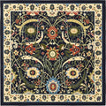 Unique Loom Espahan Collection Area Rug - Cape Cod (7' 10" Square, Navy Blue/ Black)