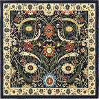 Unique Loom Espahan Collection Area Rug - Cape Cod (7' 10" Square, Navy Blue/ Black)