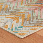 Dash & Albert Seneca Stone Machine Washable Rug, 3 X 5 Feet, Multi Graphic Pattern