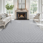 LUMI 4x6 Washable Low-Pile Area Rug for Living Room, Ultra Soft Modern Neutral Rugs with Non Slip Backing, Low Profile Carpet High Traffic for Bedroom, Dining Room, Grey