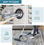Dripex Vintage Washable Area Rug - 4x6 Distressed Rugs for Living Room Bedroom Oriental Medallion Floral Print Carpet Low-Pile Indoor Soft Non-Slip Accent Rug Farmhouse Office Home Decor