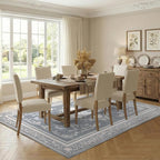 SOULFUL Medium Pile 8x10 Rugs for Living Room - Soft Foot Feel Large Area Rug - Greige Boho Floral - Washable Non-Slip - Perfect for Bedroom Kids Room Under Dining Table Office