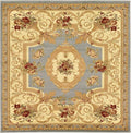 Unique Loom Versailles Collection Traditional Classic Floral Motif Area Rug (6' 0 x 6' 0 Square, Slate Blue/ Ivory)
