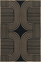 Lahome Modern Geometric Easy Jute Rug, 6x9 Area Rugs for Living Room Outdoor Patio Washable Indoor Outdoor Carpet, Farmhouse Large Non Slip Carpet for Bedroom Backyard Dining Room