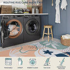 Lahome Machine Washable Rugs 8x10 - Ultra-Thin Soft 8x10 Rugs for Living Room Non-Slip Large Bedroom Rug, Boho Botanical Print Indoor Stain Resistant Floor Rug for Dining Room Table Office