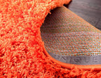 Unique Loom Solid Shag Collection Area Rug (4' 1" x 6' 1" Rectangle, Tiger Orange)