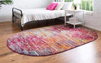 Unique Loom Trellis Frieze Collection Area Rug - Geometric (5' x 8' Oval, Multi/ Ivory)