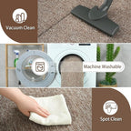 AROGAN Small Washable Area Rugs for Bedroom, 2×4 Runner Rug with Memory Foam for Hallway, Non Slip Fluffy Carpet Indoor Rug Runner for Kitchen, Bedside, Entryway Bathroom Home Decor, Matte Brown