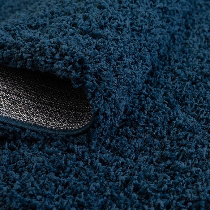 Unique Loom Solid Shag Collection Area Rug (10' x 13' 11" Rectangle, Sapphire Blue/ Navy Blue)