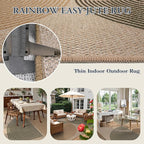 Lahome Modern Rainbow Outdoor Easy Jute Rug, Area Rugs 9x12 Living Room Patio Rug Large Farmhouse Indoor Outdoor Rugs, Contemporary Non Slip Dining Room Rugs for Under Table Sunroom