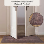 Kuden 2x3 Small Rug, Machine Washable, Non-Slip Backing, Vintage Style, Soft, Low Pile, Area Rugs for Entryway Kitchen Indoor Entrance