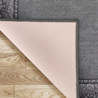 Antep Rugs Alfombras Bordered Modern 2x4 Non-Slip (Non-Skid) Low Pile Rubber Backing Kitchen Area Rug (Gray, 2'3" x 4')