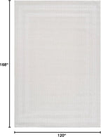 CAMILSON Micro Loop Rug 10x14 Modern Luxury Bordered Large Area Rugs Soft High and Low Pile Stain Resistant Easy-Cleaning Non-Shedding for Living Room Office Indoor Carpet (10 x 14 / White)