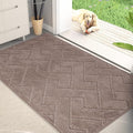 PURRUGS Dirt Trapper Door Mat 32" x 47", Non-Slip Machine Washable Entry Rug, Shoe Scraper, Dog Doormat, Super Absorbent Welcome Mat for Front & Back Door, Muddy Wet Shoes & Paws, Grayish Brown