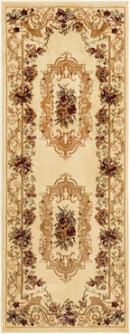 Rugs.com Chateau Collection Rug – 2' x 5' 3 Runner Cream Medium Rug Perfect for Hallways, Entryways
