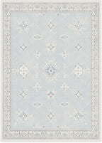 RUGGABLE Washable Vintage Area Rug – Verena Soft Blue 10x14, Stain-Resistant, Non-Slip – Large Machine Washable Rugs for Living Room, Bedroom, Hallway, Entryway & Office–with Cushioned Pad