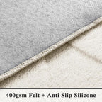 SHACOS Soft Cozy Fluffy Abstract Geometric High Low Pile Area Rugs 5'x7' Non Slip Washable Scandinavian Minimalist Rug Modern Carpet for Living Room Bedroom Dining Room, Cream