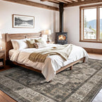 LUMI Washable Area Rug 8x12 for Living Room, Ultra Soft Stain Resistant Carpet with Non Slip Rubber Backing, Non-Shedding Low Pile Rugs for Bedroom, Dining Room, Indoor, Office