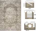 jinchan Floral 2x3 Rug for Entryway - Vintage Washable Area Rug Ultra-Thin Low Pile Soft Small Non-Slip Distressed Indoor Doormat Accent for Entrance Kitchen Bedroom Bathroom (2x3ft, Brown)