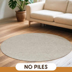 LBRO2M Easy Jute Solid Area Rug 4X4 Round Washable Rugs for Living Room Dining Room Bedroom Natural Jute Look Indoor Outdoor Rug Durable, Solid Non Shedding Eco Friendly (4X4 Gray)
