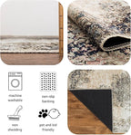 Keen Home Design 2x10 Rug - Machine Washable Runner Rug with Non-Slip Backing, Ideal for Hallway, Entryway, Kitchen, Laundry Room - Vintage, Easy Clean, Durable, Low Pile - (2'6" x 10')