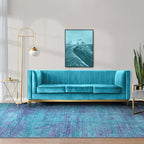 Abstract 8x10 Area Rug, Modern Teal Purple Throw Rugs for Living Room, Washable Soft Large Non-Slip Accent Carpet Floor Mat for Dining Room Office Bedroom - Teal+Purple