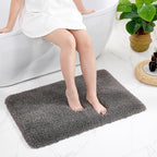 Dark Grey Bathroom Rug 20x32 Non Slip Fluffy Bath Mat for Bathroom Floor Washable Plush Luxury Bath Rug for Tub Soft Shaggy Absorbent Shower Sink Mat