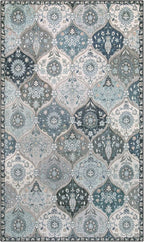 Lahome Moroccan Trellis Washable Rugs, 3x5 Area Rug for Bedroom Living Room, Indoor Non-Slip Small Oriental Accent Throw Carpet for Kitchen Entryway Bathroom Office, Blue