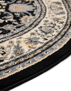 Unique Loom Sialk Hill Collection Area Rug - Washington (7' 10" Round Black/Gray)