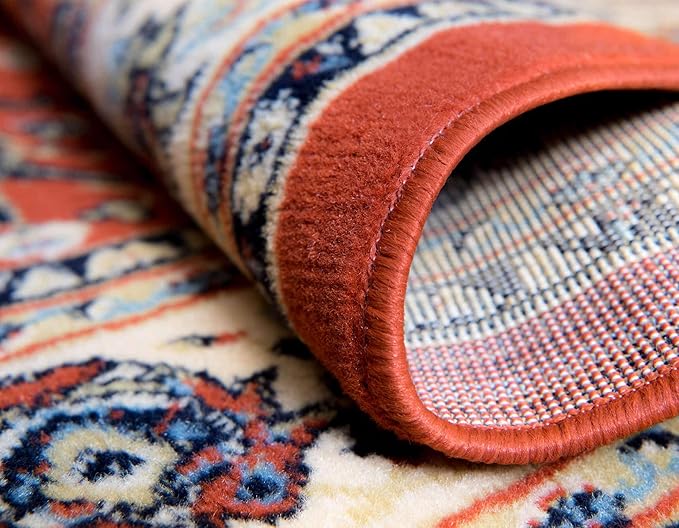 Unique Loom Sialk Hill Collection Area Rug - Washington (5' 1" x 8' Rectangle Terracotta/Cream)