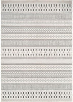 Beverly Rug Micro Loop Area Rug Gray/White 8x10 Geometric Modern Scandinavian Striped Durable Soft Indoor Rugs for Living Dining Room Office Stain Resistant Non Shedding Casual Indoor Carpet 8 x 10